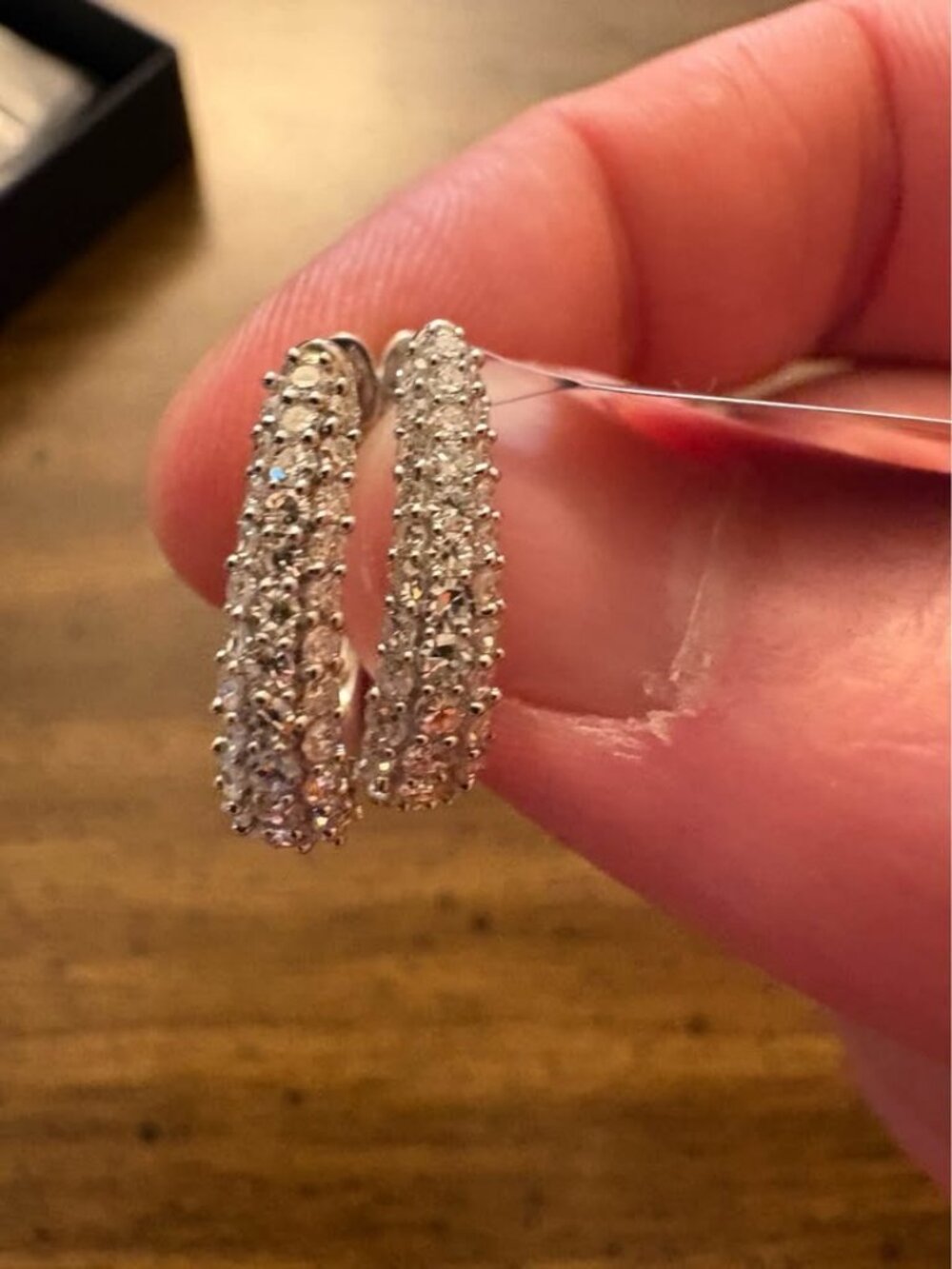 1.00 CTW Lab Grown Diamond Silver Hoop Earrings